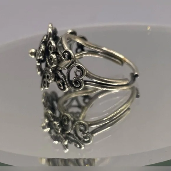 3 for $30 Beautiful Silver Tone Filigree Ring Size 8 - Picture 5 of 10